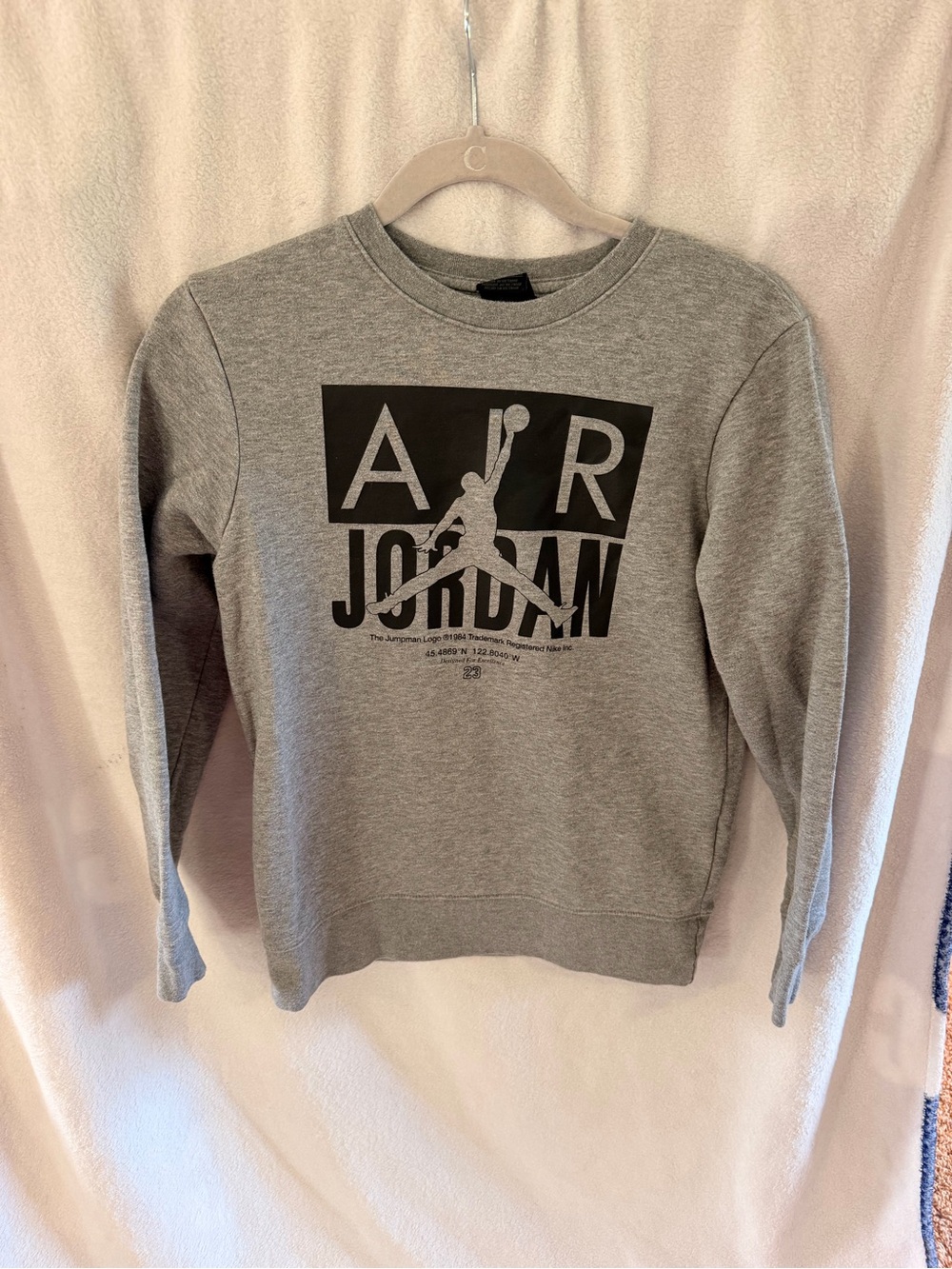 Nike Youth Grey Air Jordan Crewneck Sweatshirt